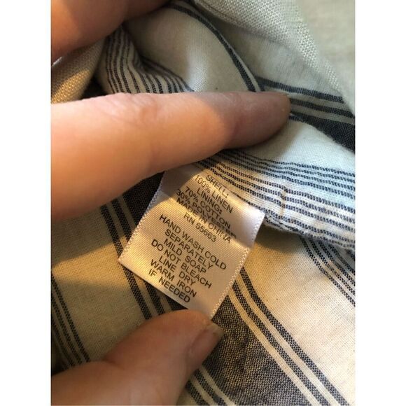 Adrienne Vittadini Women’s Cream with Blue Striped Inside One Button Blazer Suit - Picture 7 of 8